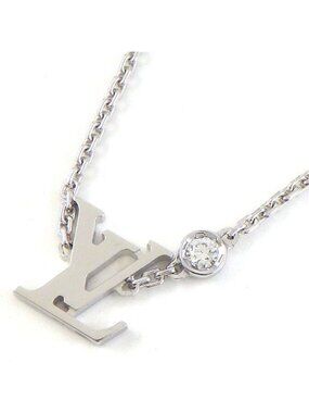 Louis Vuitton Necklace Pendentif Idylle Blossom Monogram Diamond 18k White Gold